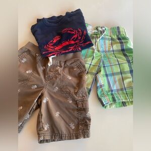 Bundle of Boys 3 Toddler Shorts & Crab T-Shirt assorted Brands